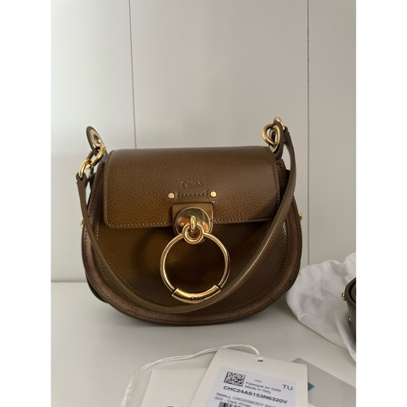 CHLOE TESS SMALL CROSSBODY DARK KHAKI BROWN LIKE NEW - Picture 3 of 16